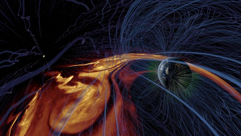 Die Sonne sendet Strahlung und geladene Teilchen in den Weltraum, den Sonnenwind., © Planetarium Stuttgart