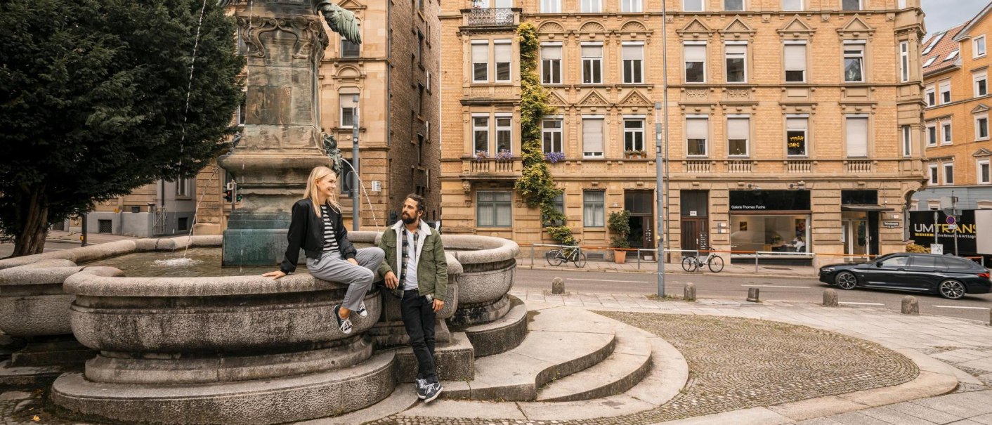 Modelshooting West Gänsepeterbrunnen, © Stuttgart-Marketing GmbH, Sarah Schmid