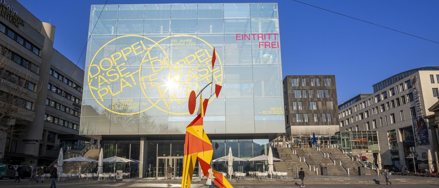 Kunstmuseum Stuttgart mit Doppelkäseplatte-Beklebung, © Stuttgart-Marketing GmbH, Sarah Schmid