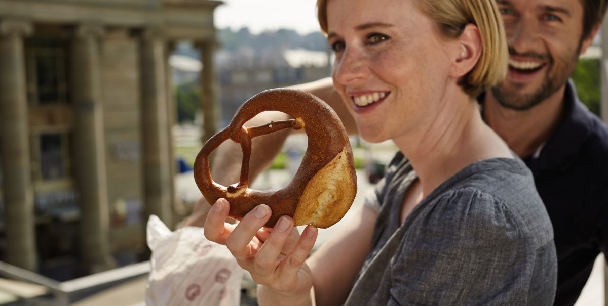 Schwäbische Brezel am Schlossplatz, © TMBW, Christoph Düpper