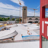 ITS Gebäude mit Blick auf die Baustelle, © Thomas Niedermüller