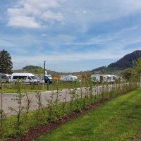 View from the Panorama Therme motorhome parking area towards Beuren and Beurener Fels, © Panorama Therme Beuren