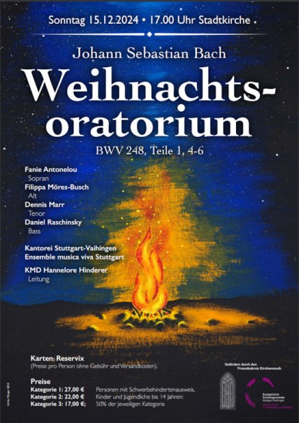 Weihnachtsoratorium Bach 1, 4-6, © Ev. Kirchengemeinde S-Vaihingen / Kantorat