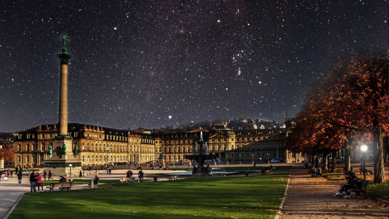 Wintersterne über dem Schlossplatz, © Planetarium Stuttgart